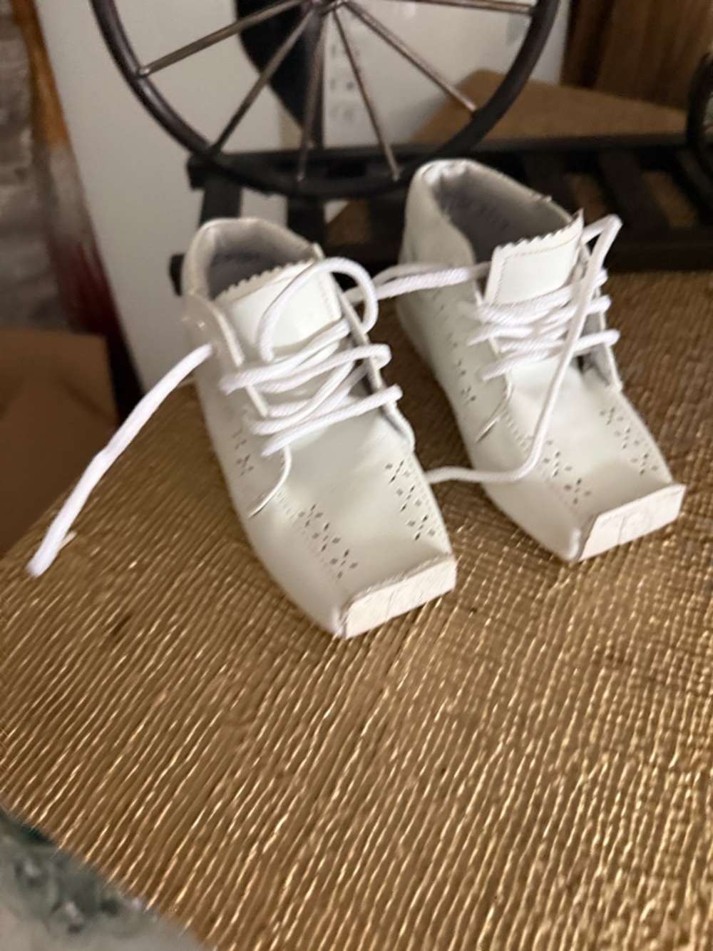 Pingo White Perforated Lace-Up Baby Walkers